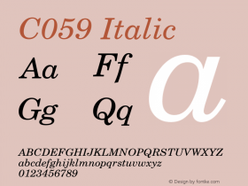 C059-Italic Version 1.00图片样张