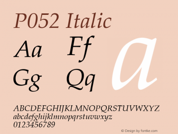 P052 Italic Version 1.00图片样张