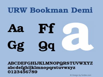 URW Bookman Demi Version 1.00图片样张