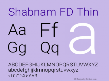 Shabnam Thin FD Version 5.0.1图片样张