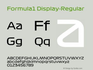 Formula1 Display-Regular Version 1.001;PS 1.1;hotconv 1.0.88;makeotf.lib2.5.647800图片样张