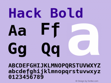 Hack Bold Version 3.003; ttfautohint (v1.7) -l 6 -r 50 -G 200 -x 10 -H 260 -D latn -f latn -m 