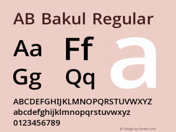 AB Bakul Version 1.40;January 9, 2021;FontCreator 13.0.0.2670 64-bit图片样张