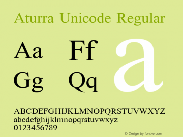 Aturra Unicode Version 1.0图片样张