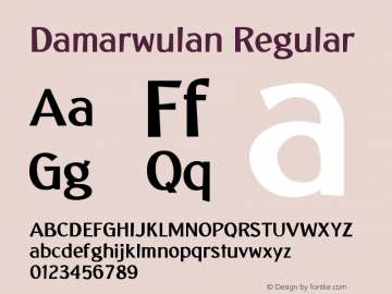Damarwulan Version 1.00;April 5, 2020;FontCreator 12.0.0.2545 64-bit图片样张