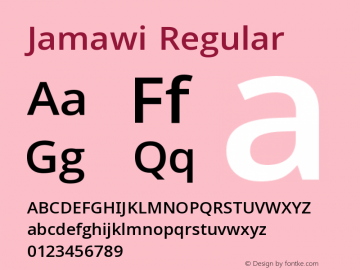 Jamawi Version 1.00;March 26, 2019;FontCreator 11.5.0.2421 64-bit图片样张