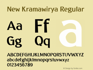 New Kramawirya Version 1.00;August 23, 2017;FontCreator 11.0.0.2388 64-bit图片样张