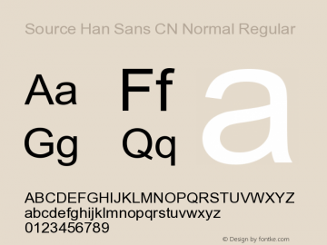 Source Han Sans CN Normal Version 1.004;PS 1.004;hotconv 16.6.51;makeotf.lib2.5.65220图片样张