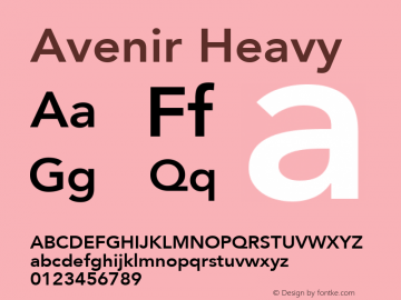 Avenir Heavy 8.0d5e3图片样张