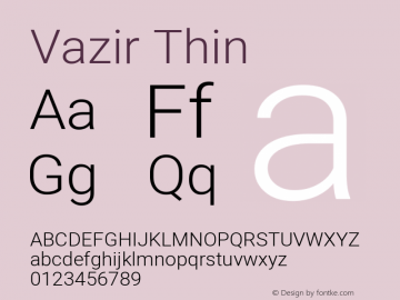 Vazir Thin Version 29.0.2图片样张