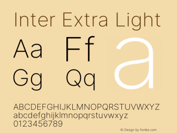 Inter Extra Light Version 3.019;git-0a5106e0b图片样张