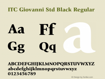 ITC Giovanni Std Black Regular OTF 1.018;PS 001.000;Core 1.0.31;makeotf.lib1.4.1585 Font Sample