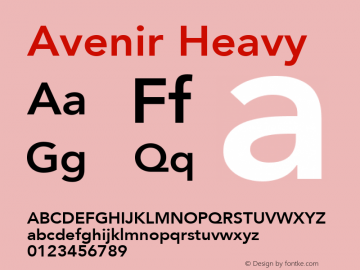Avenir Heavy 8.0d3e1图片样张