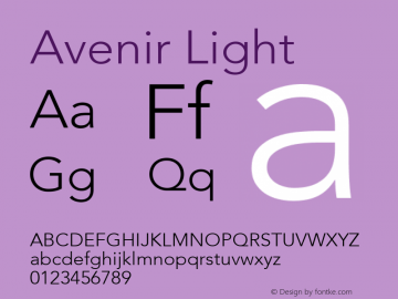 Avenir Light 8.0d3e1图片样张