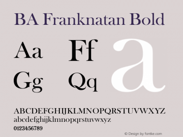 BA Franknatan Bold Version 1.00;February 14, 2019;FontCreator 11.5.0.2430 64-bit图片样张