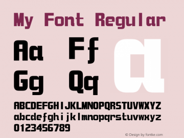 My Font Regular Version 0.001图片样张