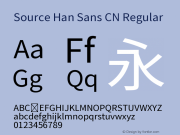 Source Han Sans CN Version 2.000;hotconv 1.0.107;makeotfexe 2.5.65593图片样张