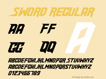 Sword Version 1.00;March 3, 2019;FontCreator 11.5.0.2430 64-bit图片样张