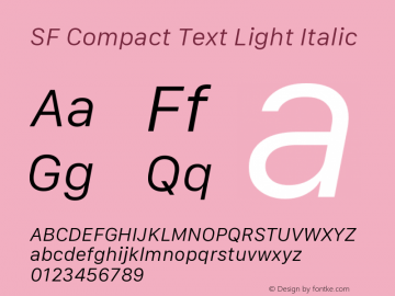 SF Compact Text Light Italic 13.0d1e25图片样张