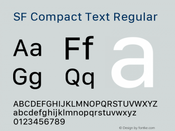 SF Compact Text Regular 13.0d1e25图片样张