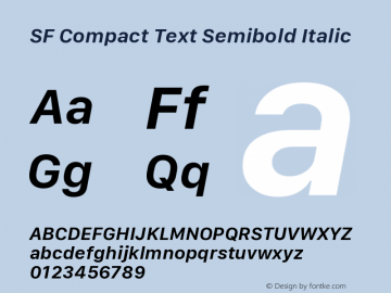 SF Compact Text Semibold Italic 13.0d1e25图片样张