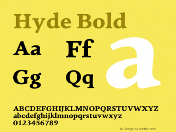 Hyde-Bold Version 1.000;PS 1.000;hotconv 1.0.50;makeotf.lib2.0.16970图片样张