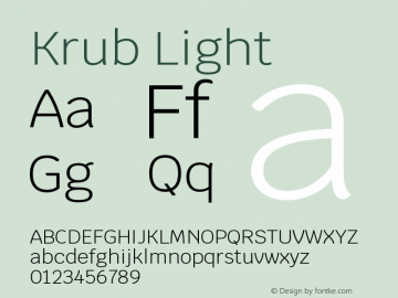 Krub Light Version 1.000; ttfautohint (v1.6)图片样张