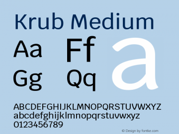 Krub Medium Version 1.000; ttfautohint (v1.6)图片样张