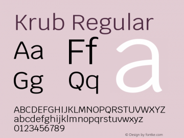 Krub Regular Version 1.000; ttfautohint (v1.6)图片样张