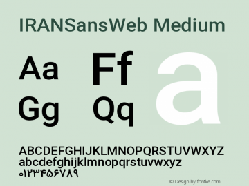 IRANSansWeb Medium Version 4.00;July 4, 2018;FontCreator 11.5.0.2427 64-bit图片样张