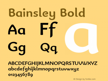 Bainsley Bold Version 1.40;February 4, 2021;FontCreator 13.0.0.2683 64-bit图片样张