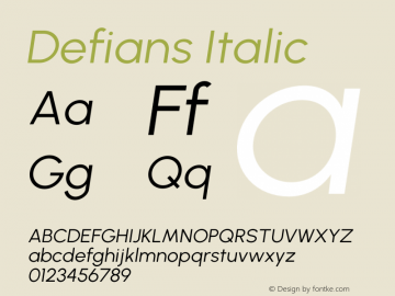 Defians Italic Version 1.252图片样张