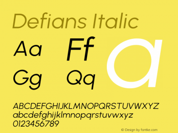 Defians Italic Version 1.252图片样张