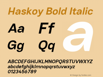 Haskoy Bold Italic Version 1.500; ttfautohint (v1.8.3)图片样张