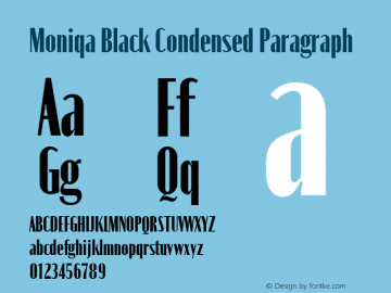 Moniqa Black Cond Paragraph Version 1.000图片样张