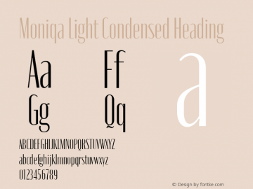 Moniqa Light Condensed Heading Version 1.000图片样张