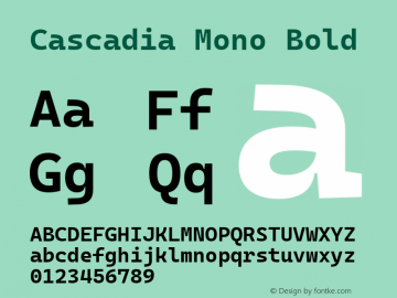 Cascadia Mono Bold Version 2106.017图片样张