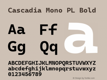 Cascadia Mono PL Bold Version 2106.017; ttfautohint (v1.8.3)图片样张