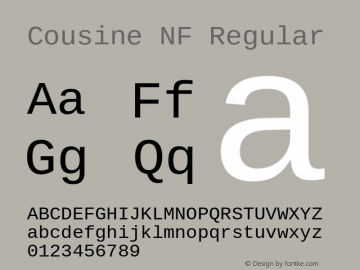 Cousine Regular Nerd Font Complete Mono Windows Compatible Version 1.21图片样张