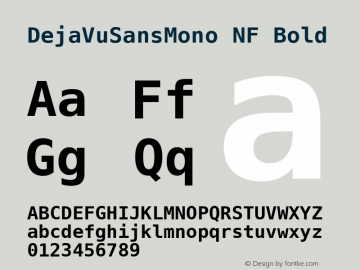DejaVu Sans Mono Bold Nerd Font Complete Mono Windows Compatible Version 2.37图片样张