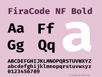 Fira Code Bold Nerd Font Complete Windows Compatible Version 5.002图片样张