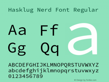 Hasklug Nerd Font Complete Version 2.032;hotconv 1.0.117;makeotfexe 2.5.65602图片样张