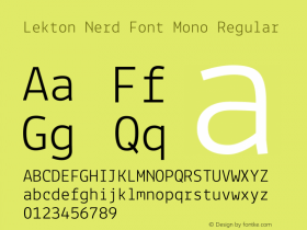 Lekton Nerd Font Complete Mono Version 34.000图片样张