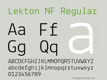 Lekton Nerd Font Complete Mono Windows Compatible Version 34.000图片样张