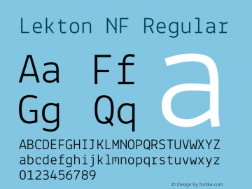 Lekton Nerd Font Complete Windows Compatible Version 34.000图片样张