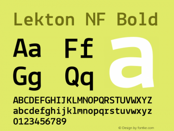 Lekton-Bold Nerd Font Complete Windows Compatible Version 34.000图片样张