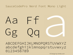 Sauce Code Pro Light Nerd Font Complete Mono Version 2.030;PS 1.000;hotconv 16.6.51;makeotf.lib2.5.65220图片样张