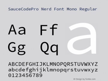 Sauce Code Pro Nerd Font Complete Mono Version 2.030;PS 1.000;hotconv 16.6.51;makeotf.lib2.5.65220图片样张