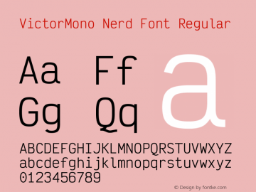 Victor Mono Regular Nerd Font Complete Version 1.410图片样张