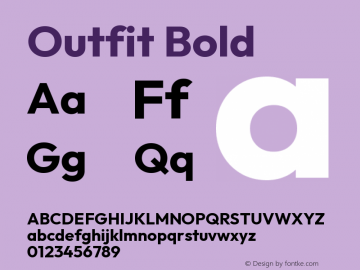 Outfit Bold Version 1.000图片样张